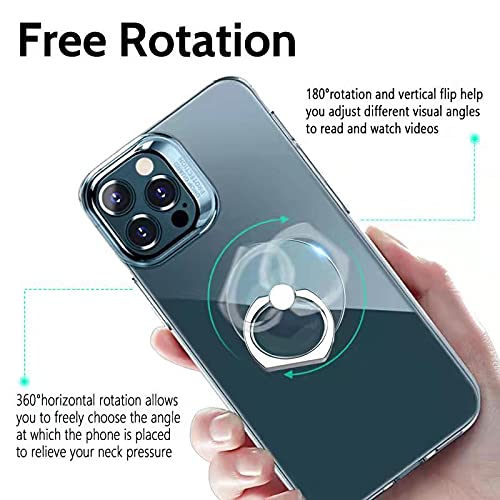 [Australia - AusPower] - Vesmatity Cell Phone Ring Holder Stand 4 Pack Transparent Phone Ring Holder Universal 360° Degree Rotation Clear Finger Grip Ring Kickstand Compatible Various Mobile Phones or Phone case black sliver gold Rose gold 