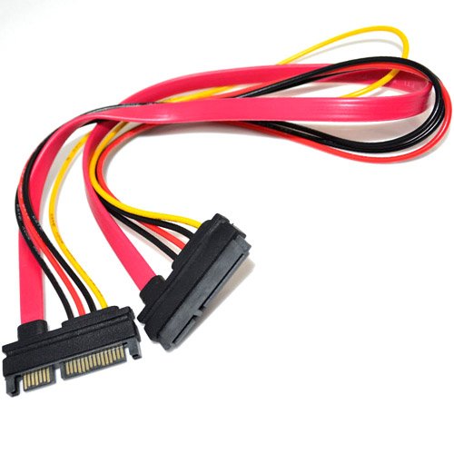 [Australia - AusPower] - XIAOSHI 2-Pack Male to Female 7+15 Pin Serial ATA SATA Data Power Combo Extension Cable M/F 22P 