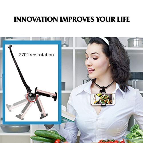 [Australia - AusPower] - FastSun Phone Neck Holder Lazy Neck Holder Stand Universal Neck Hanging Holder Smart Phone Sport Camera Self-Timer Tool Adjustable 4-6 inch Bracket for iPhone for Samsung for GoPro Black 