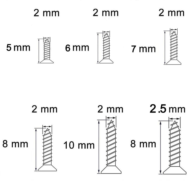 [Australia - AusPower] - Small Wood Screws Set, Linwood 5mm 6mm 7mm 8mm 10mm Antique Self Drilling Flat Cross Head Screws Assortment (Bronze Screws) Bronze Screws 