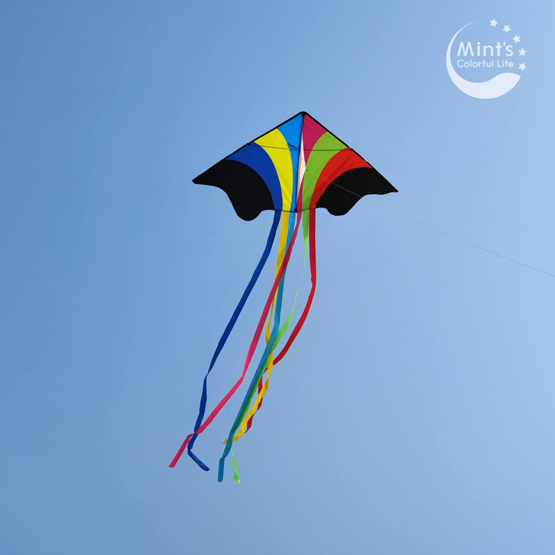 [Australia - AusPower] - Mint's Colorful Life Delta Kite for Kids & Adults, Extremely Easy to Fly Kite (Flying Rainbow) 