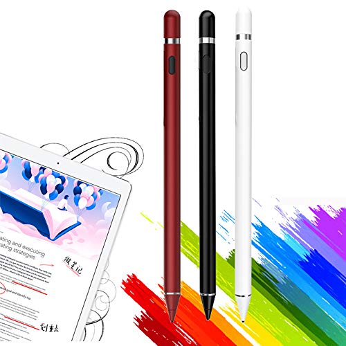 [Australia - AusPower] - Bitpure Stylus Pen for iPad, 1.45mm Fine Point Active Pencil Compatible with Apple iPad Rechargeable Capacitive Digital Stylus for Touch Screen (Red) Red 