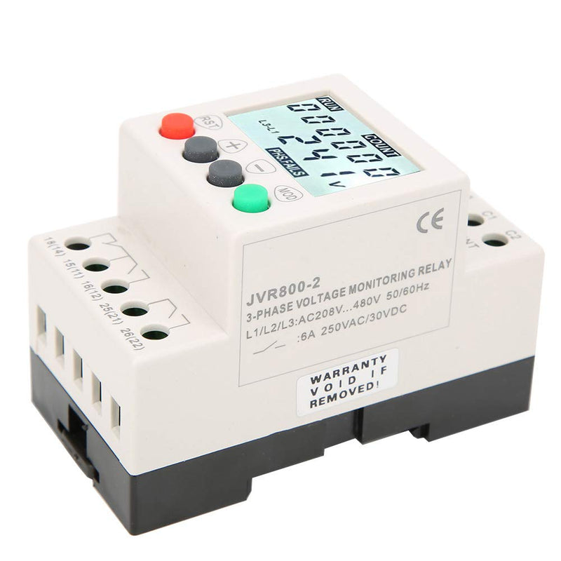 [Australia - AusPower] - Voltage Protection Relay, 3 Phase Voltage Sequence Relay JVR800-2 Voltage Protection Relay Under Over Voltage Protector 