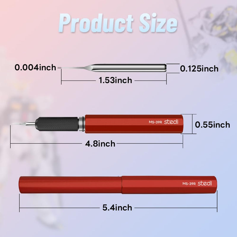 [Australia - AusPower] - stedi Model Scriber Chisel,Tungsten steel Blades 0.1mm,for Modeling Hobby,RG Scale Model,Gundam Model Kit,for Scribing line, Engraved,Panel line,Resin,Red Red+0.1mm 