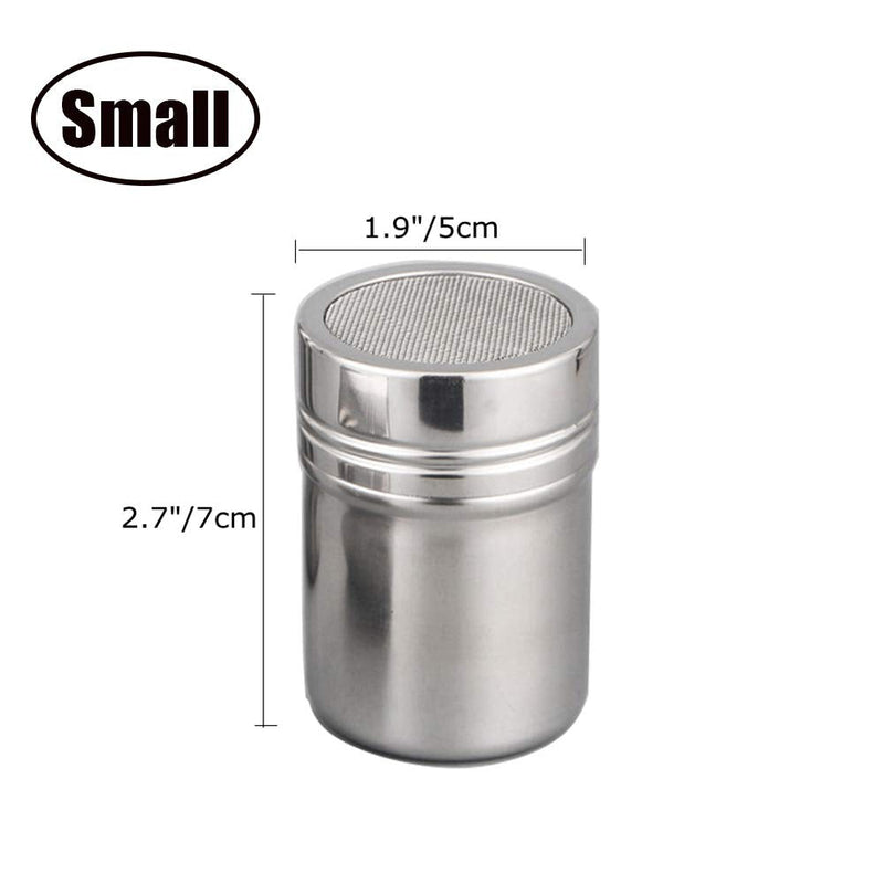 [Australia - AusPower] - Set of 3Pcs Powder Sugar Shaker with Lid,Stainless Steel Fine Mesh Shaker, for Sifter Cocoa,Cinnamon Powder,Icing Sugar,Chocolate Coffee (Small) 3 Small 