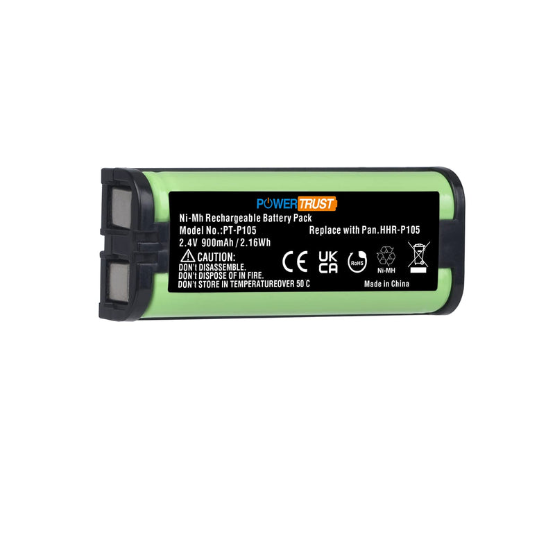 [Australia - AusPower] - PowerTrust HHR-P105 Battery Panasonic HHR-P105 HHR-P105A KX-242 KX-2420 KX-2421 KX-2422 KX-TG5779 KX-6702 KX-FG2451 KX-TG2411 KX-TG2424 KX-TG2620 KX-TGA241 Cordless Phone Batteries 