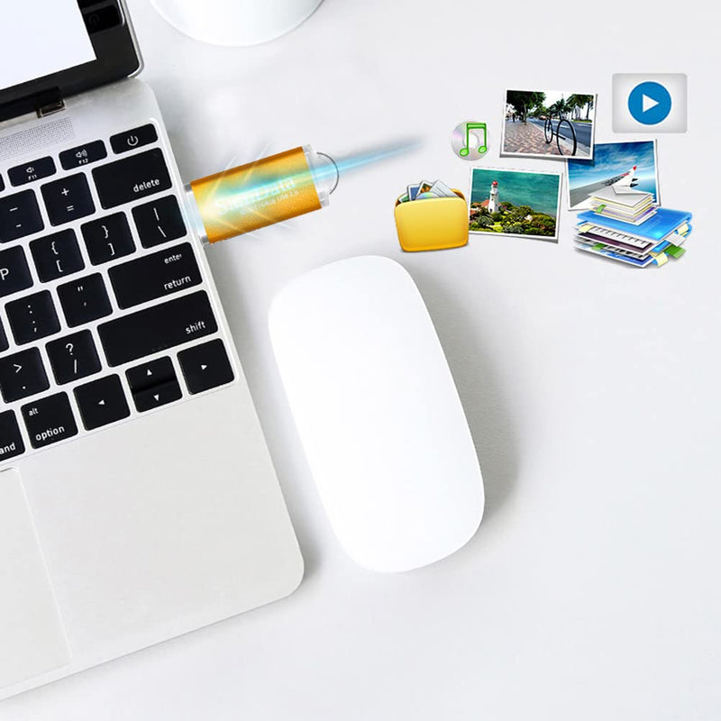 [Australia - AusPower] - SamData 1 Pack 64GB USB Flash Drives USB 2.0 Thumb Drives Memory Stick Jump Drive Zip Drive, Gold Gold 1*64GB 