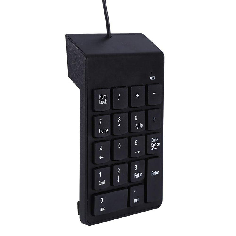 [Australia - AusPower] - Mini Wired USB Numeric Keypad 18 Keys Slim Number Pad for Desktop Laptop PC 