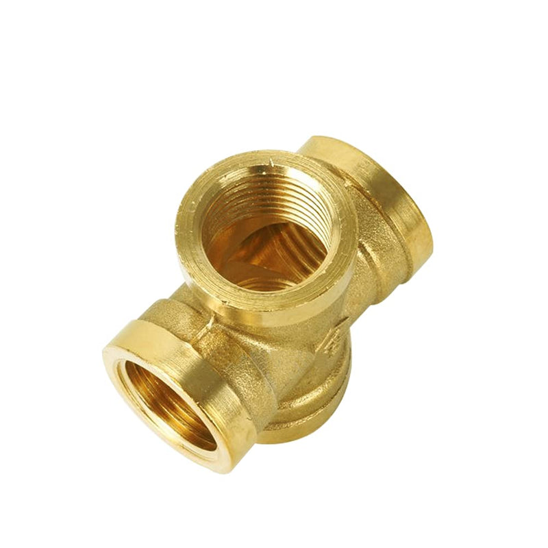 [Australia - AusPower] - Joywayus Brass 1/2" Female 4-Way Pipe Fitting Adapter Tube Coupler Connector Water Gas Oil 