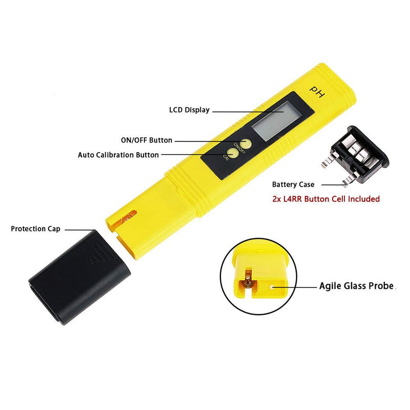 [Australia - AusPower] - Digital pH Meter Tester with ATC - 0-14 PH Measurement Range, ±0.01 pH Accuracy, Automatic Calibration - Pocket Size PH Meter for Drinking Water, Swimming Pool, Aquarium, Wine, Lab 