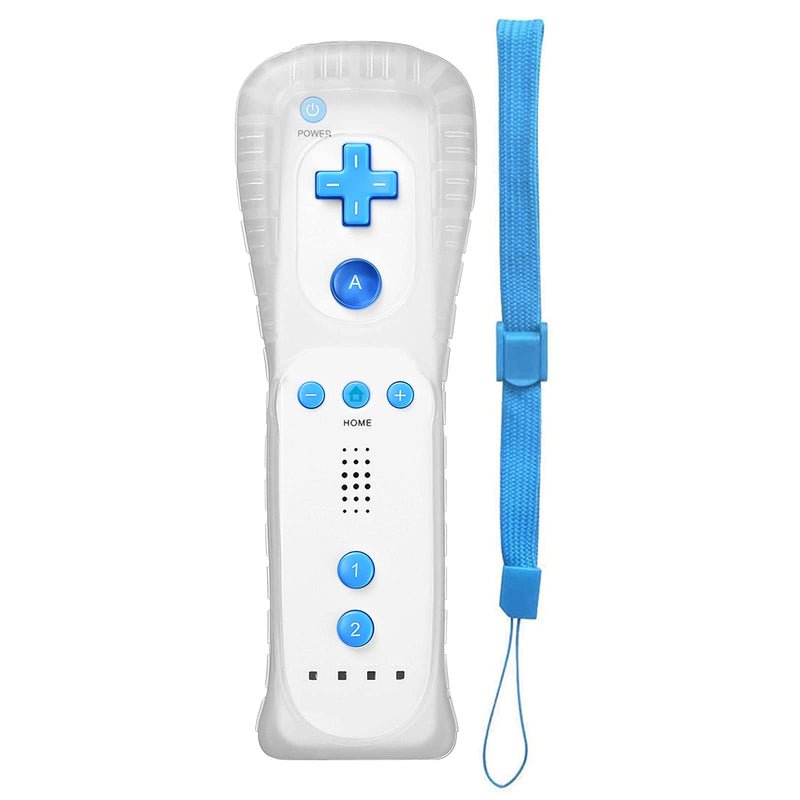 [Australia - AusPower] - Wii Remote Controller, MOLICUI Replacement Remote Game Controller(No Motion Plus) with Silicone Case and Wrist Strap for Wii and Wii U,Blue White mix color2 