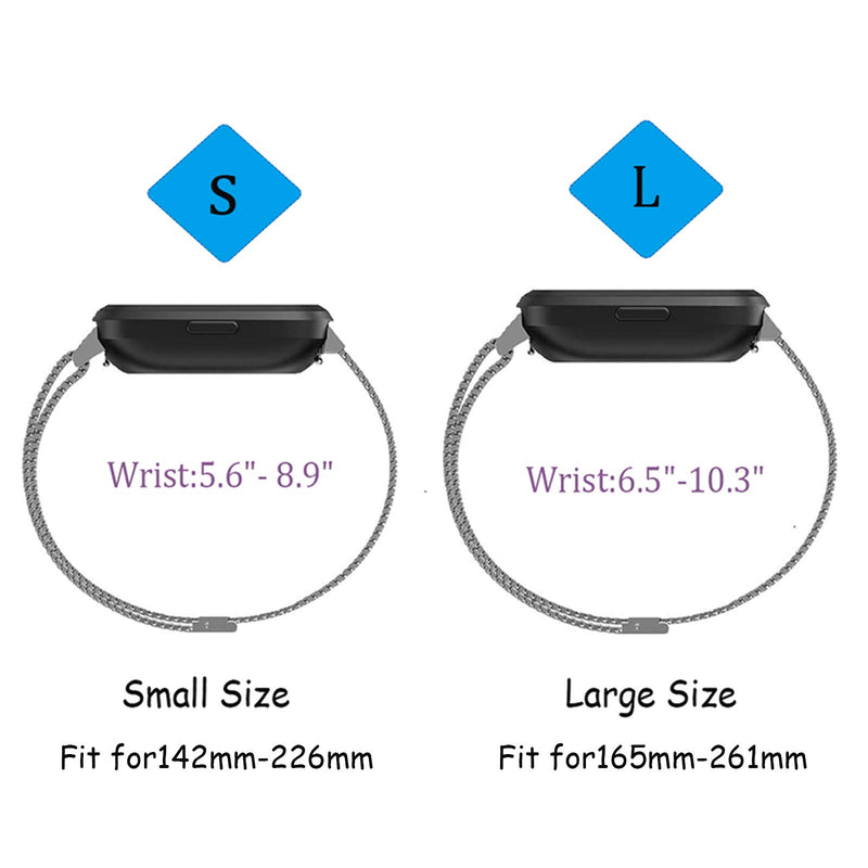[Australia - AusPower] - YUEJIAMEI Versa 2 Bands Compatible with Fitbit Versa2/Fitbit Versa/Versa Lite Edition Smart Watch for Men Women, Stainless Steel Replacement Band for Fitbit Versa2 Silver Small 