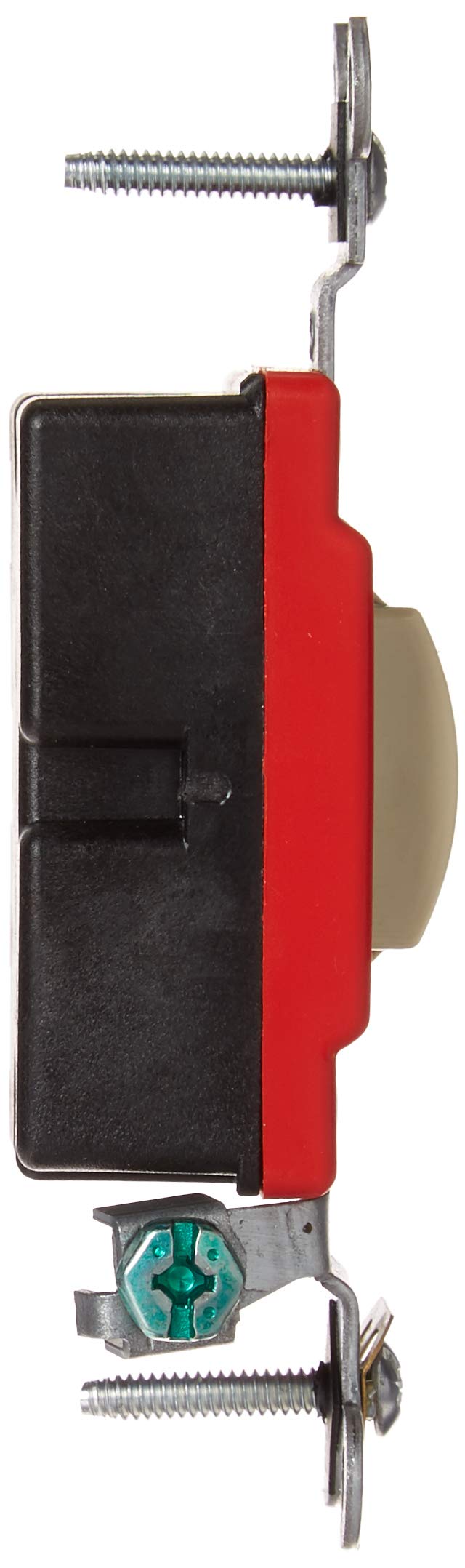 [Australia - AusPower] - Leviton 1221-2IL 20-Amp, 120/277-Volt, Toggle Locking Single-Pole AC Quiet Switch, Extra Heavy Duty Spec Grade, Ivory , Brown Image 