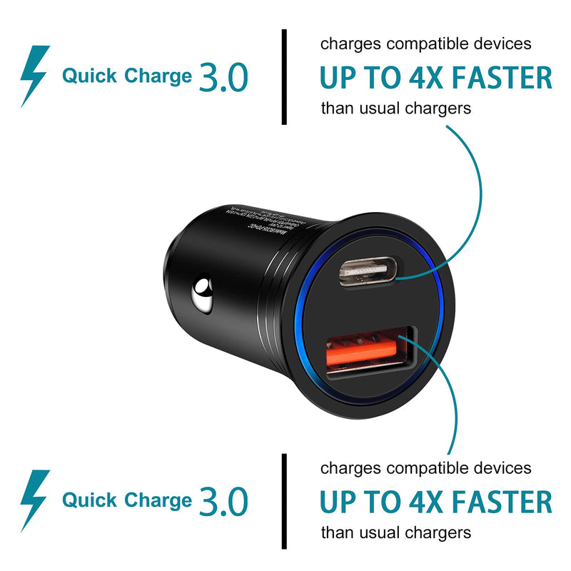[Australia - AusPower] - Fast USB C Car Charger Compatible for iPhone 13 12 Pro Max 11 XS XR X 8 SE,Samsung Galaxy S21 S20 S10+ A32 A20 A51,Google Pixel 4a 5 3 2 XL,LG K51,Moto,38W PD 3.0+QC Cigarette Lighter C Car Plug 2Pack 
