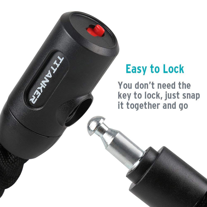 [Australia - AusPower] - Titanker Bike Chain Locks, Bike Locks Heavy Duty Anti-Theft Bicycle Chain Lock with Keys Lock Chain for Bike, Motorcycle, Bicycle, Door, Gate, Fence, Grill (6mm Thick Chain x 3 Feet) 