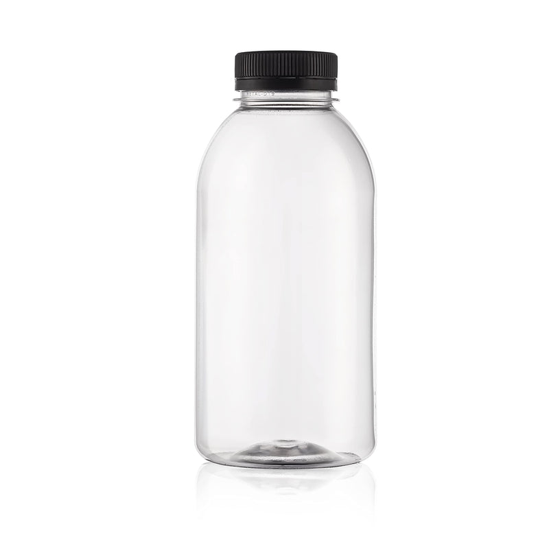 [Australia - AusPower] - Plastic Bottles with Lids 17oz Juice Bottles Empty Plastic Bottles Milk Bottle Plastic Clear Bottles with Caps Set of 12 