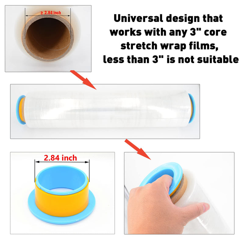 [Australia - AusPower] - Elfjoy 1 Pair Blue Color Stretch Hand Saver Wrap Dispensers Fits Any 3" Wrap Film Core (Blue) 2 Pairs Blue 