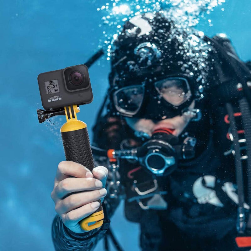 [Australia - AusPower] - Sametop Floating Hand Grip Waterproof Handle Floaty Handler Compatible with GoPro Hero 10, 9, 8, Hero 7, 6, 5, 4, Session, 3+, 3, 2, 1, Hero (2018), Fusion, DJI Osmo Action Cameras Yellow 