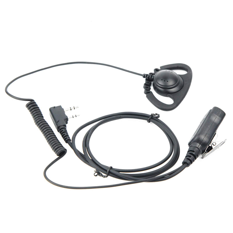 [Australia - AusPower] - JUYODE D-Shaped Earpiece Headset Surveillance Kit Compatible with BaoFeng Kenwood BTECH Arcshell AR-5 Walkie Talkie with PTT Mic 