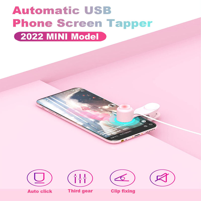 [Australia - AusPower] - Auto Clicker for Phone Automatic Phone Screen Tapper, Simulated Finger Clicking USB Simulator for Gaming, Shopping, Giving a Like in Tiktok, Lightning Deal, Live Broadcasts, Reward Tasks (Pink) Pink 