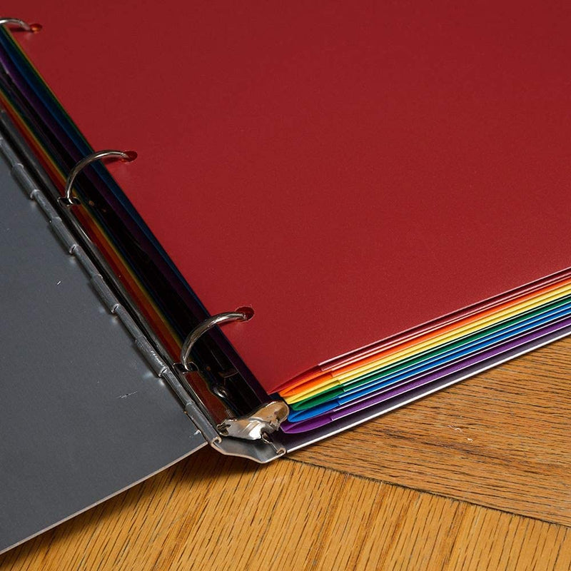 [Australia - AusPower] - JAM PAPER Heavy Duty Plastic 3 Hole Punch Pocket Folders - Extra Tough School Folders - Assorted Primary Colors - 6/Pack 