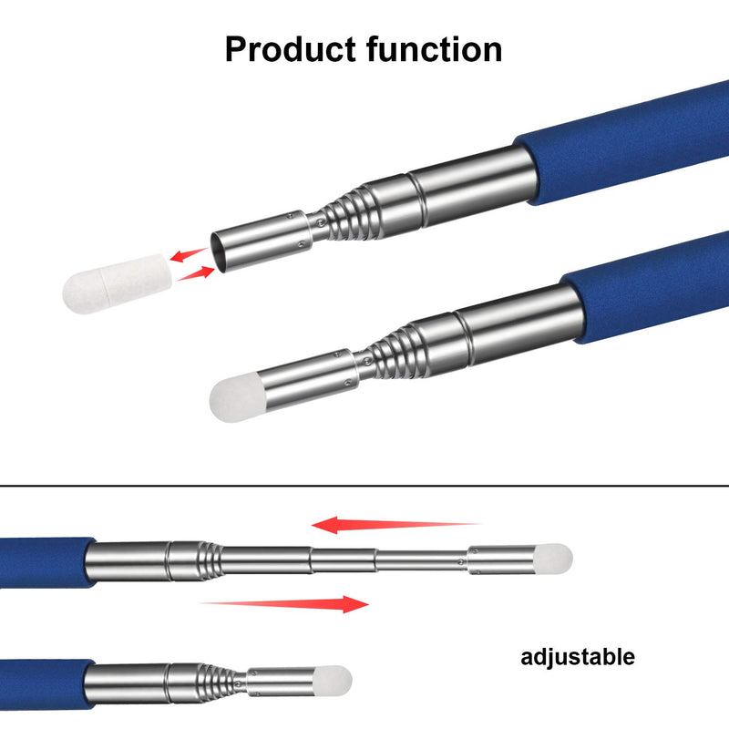 [Australia - AusPower] - 4 Pieces Retractable Teacher Pointer Telescopic Teaching Pointer Presenter Whiteboard Pointer and Lanyards with 6 Pieces Extra Felt Nibs for Teachers Presenter, Extends Design (39 Inches) 39 Inches 