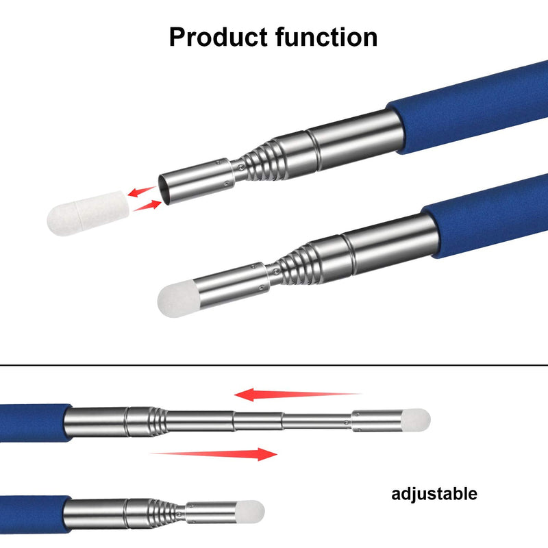 [Australia - AusPower] - 4 Pieces Retractable Teacher Pointer Telescopic Teaching Pointer Presenter Whiteboard Pointer and Lanyards with 6 Pieces Extra Felt Nibs for Teachers Presenter, Extends Design (39 Inches) 39 Inches 