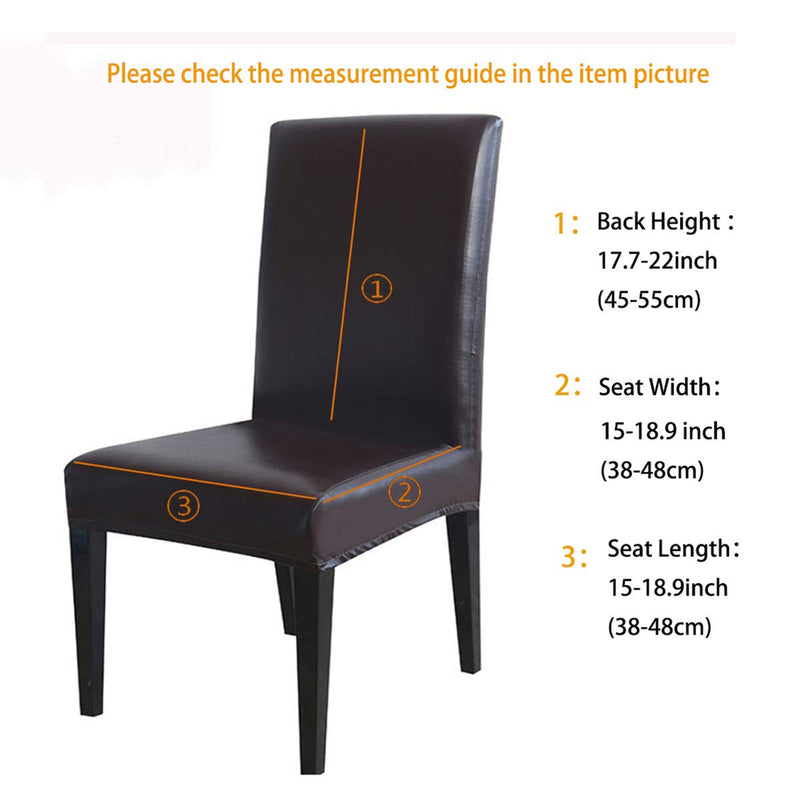 [Australia - AusPower] - FLYPARTY Stretch Solid Pu Leather Waterproof Dining Chair Cover Slipcover Removable Washable Short Dining Chair Cover Protector Seat Solid Slipcovers for Hotel,Dining Room,Wedding (Beige, 4) Beige 