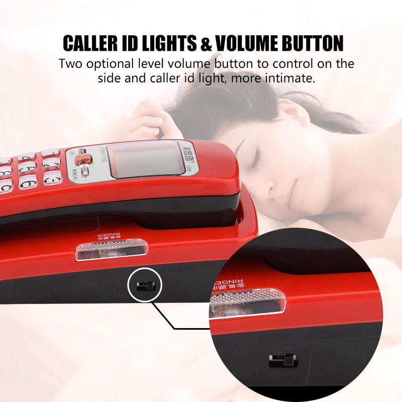 [Australia - AusPower] - FSK/DTMF Caller ID Telephone Corded Phone Desk with Crystal Button, Desk Put Landline Fashion Extension Telephone Home - Not Support Wall-Mounted (Red) Red 