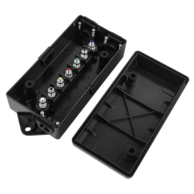 [Australia - AusPower] - Nilight - 50048R 7 Way Electrical Trailer Junction Box 7 Gang Trailer Wire Connector Junction Box Weatherproof for Rewiring Camper RV Caravans Boat 7 Pole Cable Connection Box,2 Years Warranty Junction Box-New 