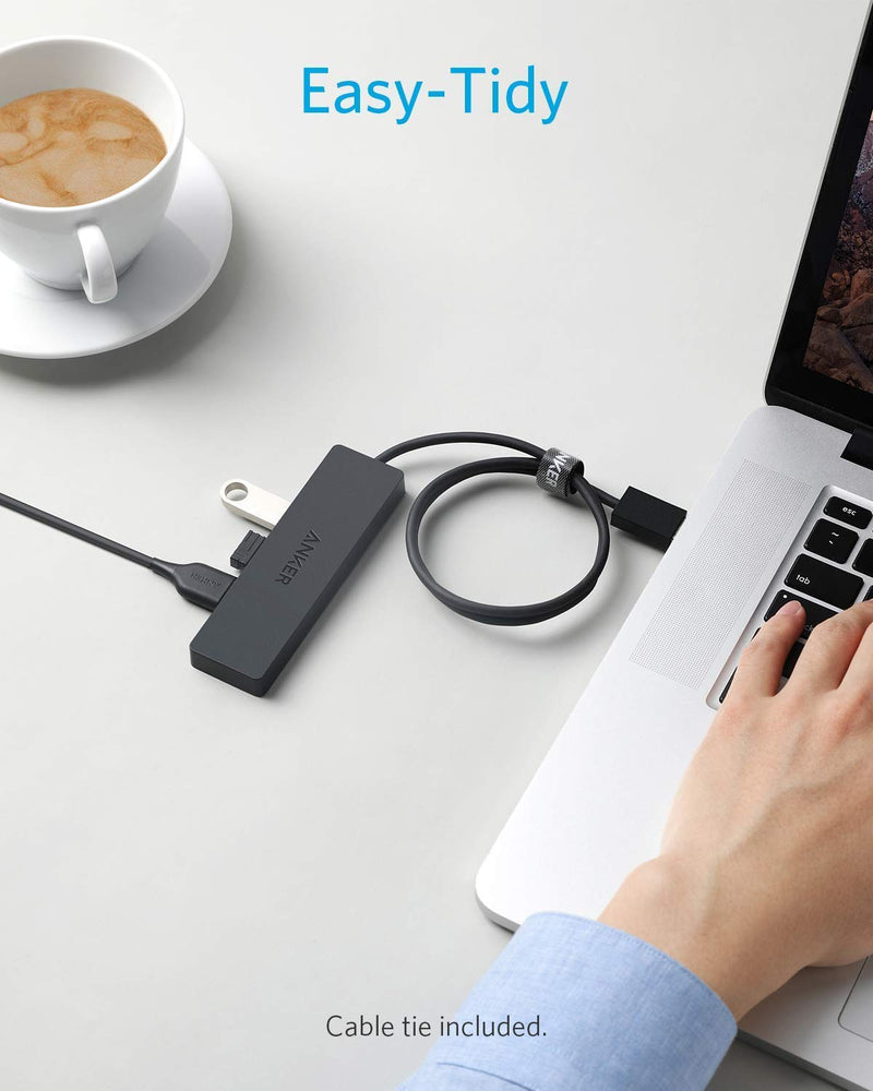 [Australia - AusPower] - Anker 4-Port USB 3.0 Hub, Ultra-Slim Data USB Hub with 2 ft Extended Cable [Charging Not Supported], for MacBook, Mac Pro, Mac mini, iMac, Surface Pro, XPS, PC, Flash Drive, Mobile HDD 