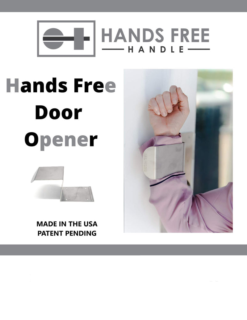 [Australia - AusPower] - Hands Free Door Opener,Sanitary Door Handle Tool Made from Heavy Duty Stainless Steel with no drilling needed for standard base plate, Safe and Comfortable to use- Made in USA (1-PC Pack) 1-PC Pack 