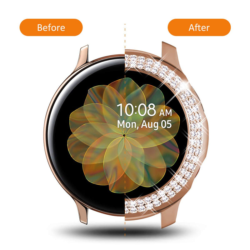[Australia - AusPower] - Surace Galaxy Watch Active 2 Case 40mm, Bling Frame Protective Case Compatible for Samsung Galaxy Watch Active 2 (5 Packs, Rose Gold/Pink Gold/Black/Silver/Clear)-40mm 5-Pack Galaxy Watch Active 2 40mm 
