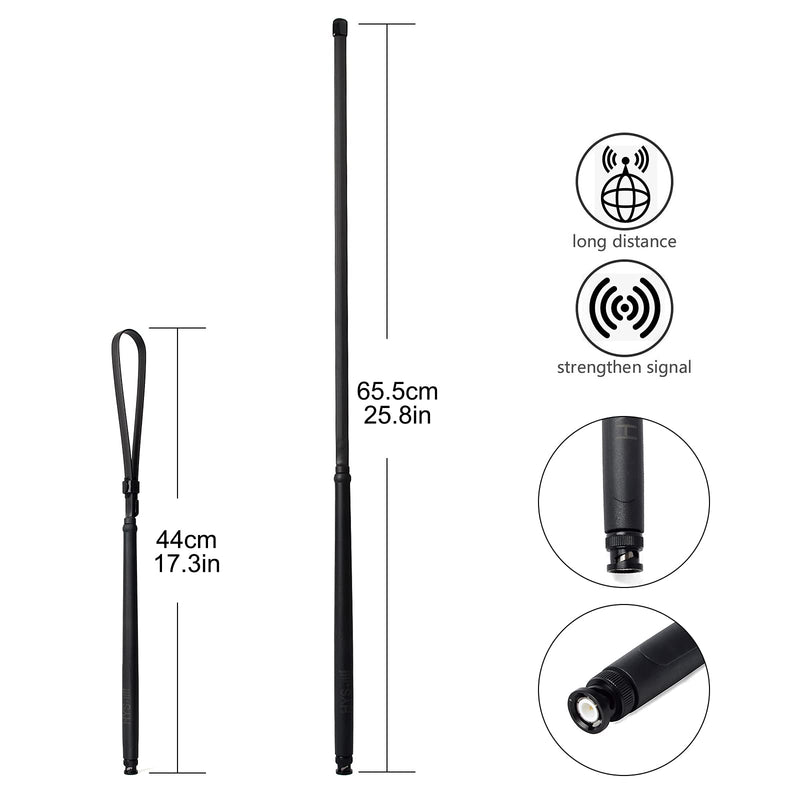 [Australia - AusPower] - HYSHIKRA CB Tactical Antenna, 27Mhz 11meter Foldable BNC-Male for Cobra HH50WXST HH50 MRHH350FLT C75WXST HH38WXST Midland 75-822 75-785 MHS75 Uniden BC75XLT PRO401HH BC125AT Handheld Transceiver 