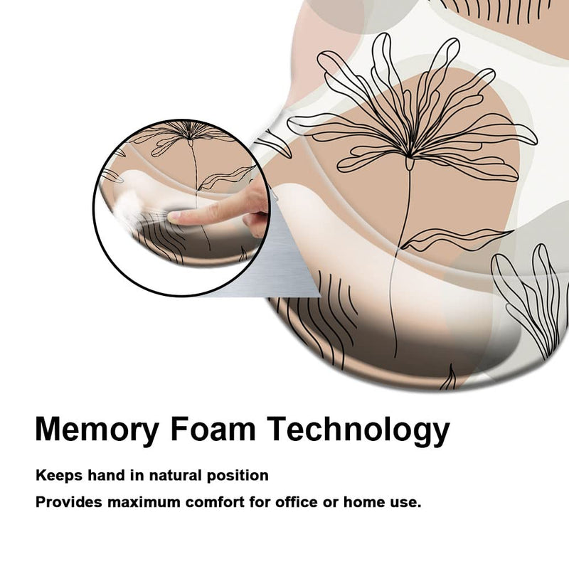 [Australia - AusPower] - Mouse Pad with Wrist Support, Non Slip Mousepad Wrist Rest for Office, Computer, Laptop & Mac- Durable & Comfortable & Lightweight Ergonomic Support Mouse Mat Abstract Art Plants Abstract Art 6 