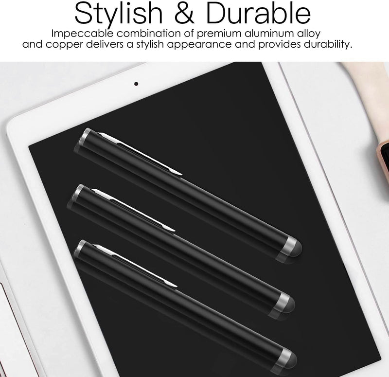 [Australia - AusPower] - 3 Pack capacitive Stylus, CD and Fiber tip 2-in-1 Series, high Sensitivity and Accuracy, Suitable for ipad, iPhone, Tablet and Other Touch Screens 