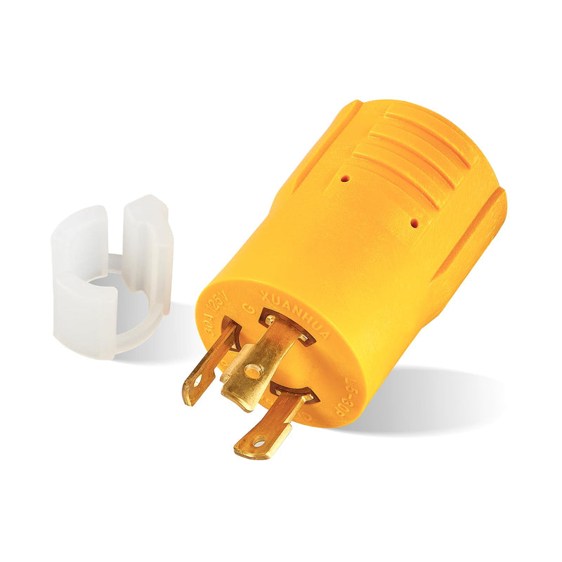 [Australia - AusPower] - MECMO Shore Power NEMA L5-30P to 5-15/20R RV Generator Adapter Marine 30 Amp to 110 15 Amp Household Regular Inlet Connector, 30A 3 Prong Locking Generator Male Plug L5-30P to 5-15R 5-20R Female Cord 