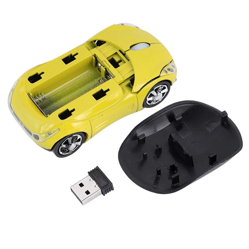 [Australia - AusPower] - Wireless Mouse, Portable 2.4G 1600DPI High Precision Optical Mouse with 10 Transmission Distance for PC Desktop Laptop Notebook Computer(Yellow) 