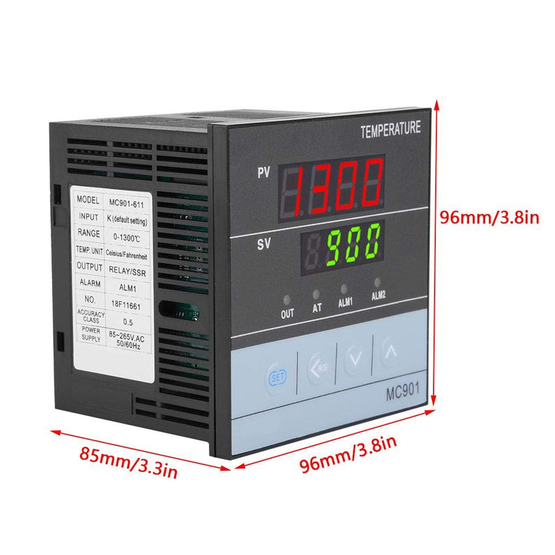 [Australia - AusPower] - PID Temperature Controller, MC901 K Type PT100 Accurate Temperature Control F or C Digital Thermostat Universal Input Relay SSR Output 