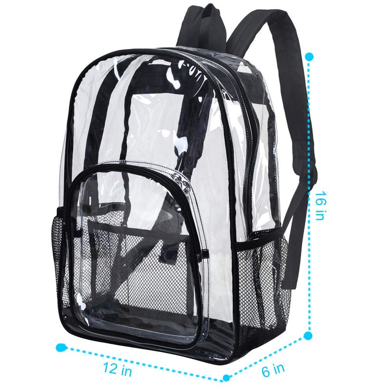 [Australia - AusPower] - Clear Backpack, Heavy Duty Transparent Bookbag, See Through PVC School Bag for Woemen Men Black01 
