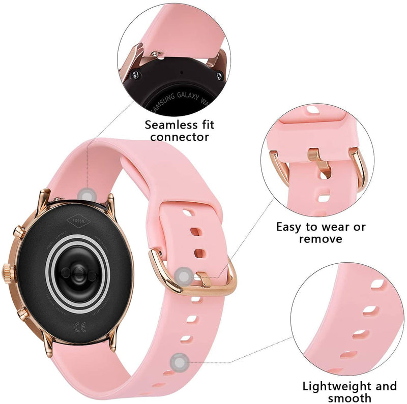 [Australia - AusPower] - ViCRiOR Bands Compatible with Fossil Women's Gen 5E 42mm / Gen 6 42mm Smart Watch, 6PCS 18mm Soft Silicone Fadeless Pattern Printed Floral Replacement Band for Fossil Venture Gen 4 HR/Gen 3 6 Pack 