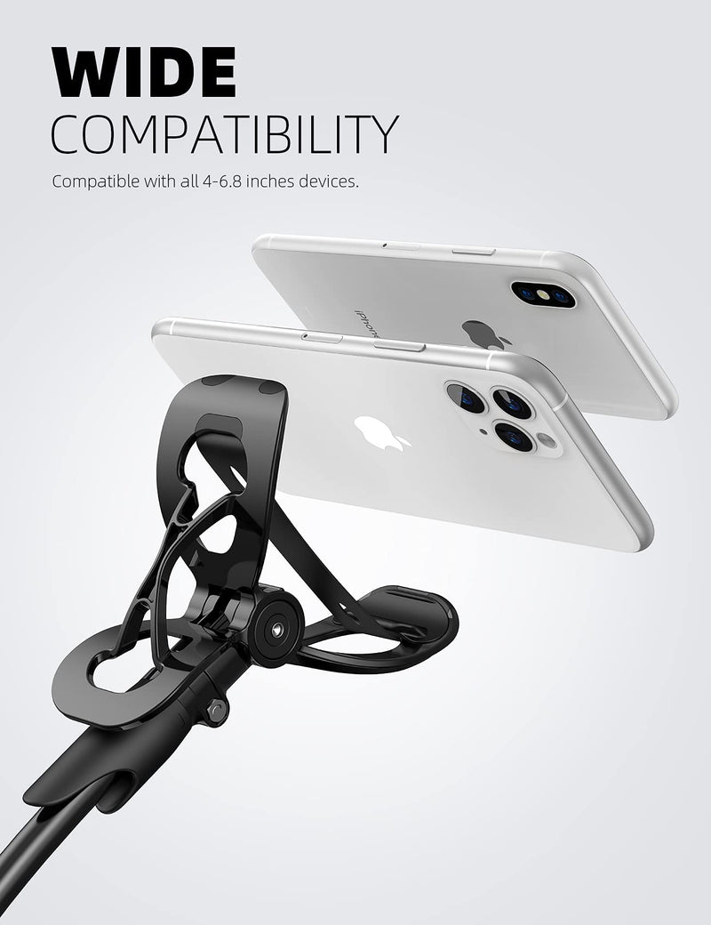 [Australia - AusPower] - Phone Holder Bed Gooseneck Mount - Lamicall Flexible Arm 360 Mount Clip Bracket Clamp Stand for Cell Phone XS Max XR X 8 7 6 Plus 5 4, S10 S9 S8 S7 S6, Overall Length 33.4In(Black) Black 