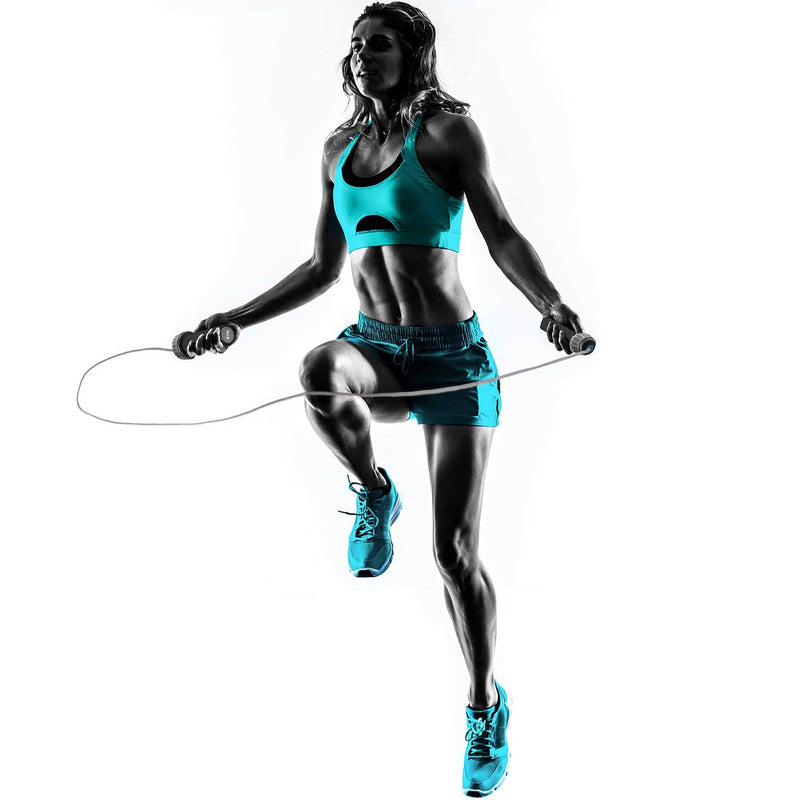 [Australia - AusPower] - Weighted Jump Rope - (1LB) Solid PVC for Crossfit and Boxing - Heavy Jump Rope with Memory Non-Slip Cushioned Foam Grip Handles for Fitness Workouts Endurance and Strength Training 