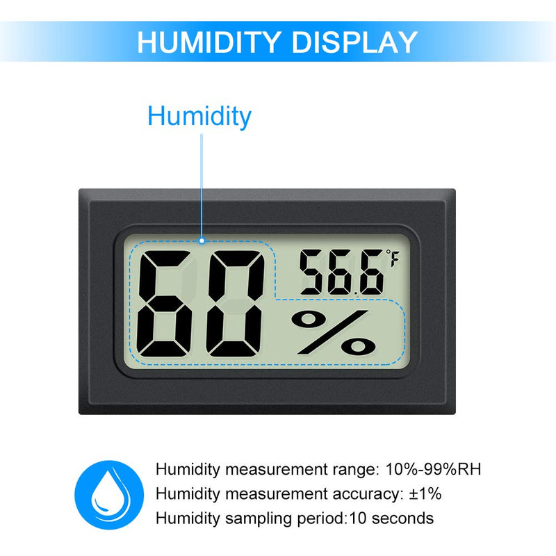 [Australia - AusPower] - Mini Hygrometer Thermometer 2PCS Mini Digital Humidity Gauge, AikTryee Hygrometer Indoor Humidity Monitor, Temperature Humidity Gauge Meter for Humidors, Greenhouse, Garden, Cellar, Closet, Etc 