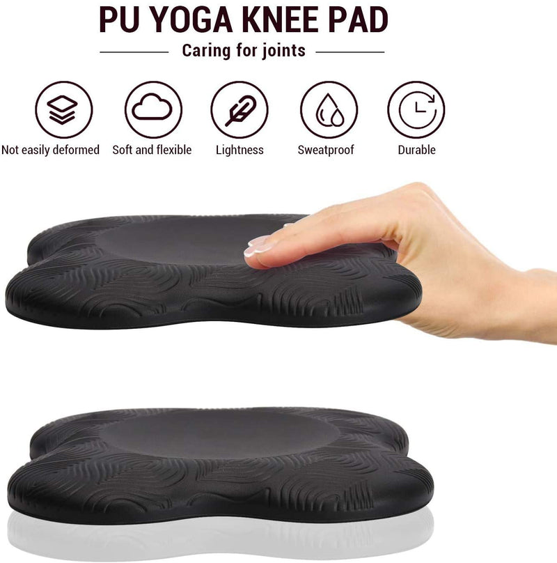 [Australia - AusPower] - Zealtop Yoga Knee Pad Cushion Extra Thick for Knees Elbows Wrist Hands Head Foam Yoga Pilates Work Out Kneeling pad Black 