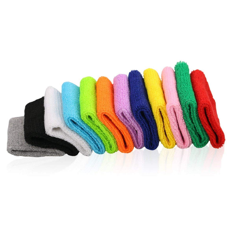 [Australia - AusPower] - Payanwin 10 PC Sports Wristbands, Wrist Sweatbands for Men & Women, Stretchy & Sweat Absorbing Cotton Terry,Perfect for Basketball, Football, Tennis, Soccer, Running & Working Out (Black and White) 