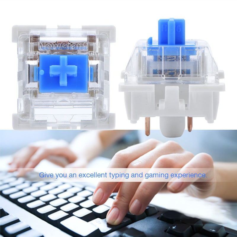 [Australia - AusPower] - Eboxer 10 PCs Replacement Keyboard Switch Mechanical Key Switch Plate Mounted Blue Switch, Unique Tactile Feelings, for NewGiant RGB Series 