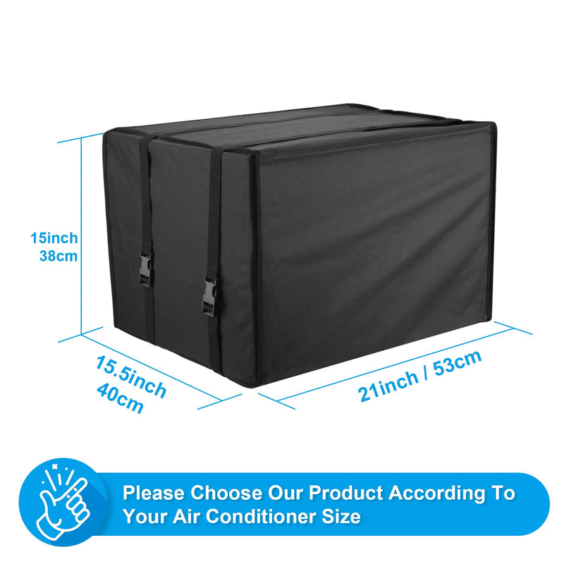 [Australia - AusPower] - Beautyflier Air Conditioner Cover Outdoor, Black Dust-proof Waterproof AC Cover, Air Conditioner Insulation Cover for Outside Unit, Outdoor Window AC Protection Cover, 21Wx15.5Dx15H 600D Waterproof Oxford Fabric 