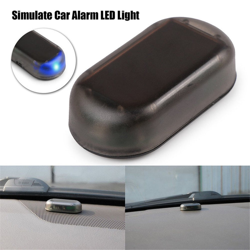 [Australia - AusPower] - Solar Power Dummy Car Alarm Blue LED Light Simulate Imitation Security System Warning Anti-Theft Flash Blinking Lamp 