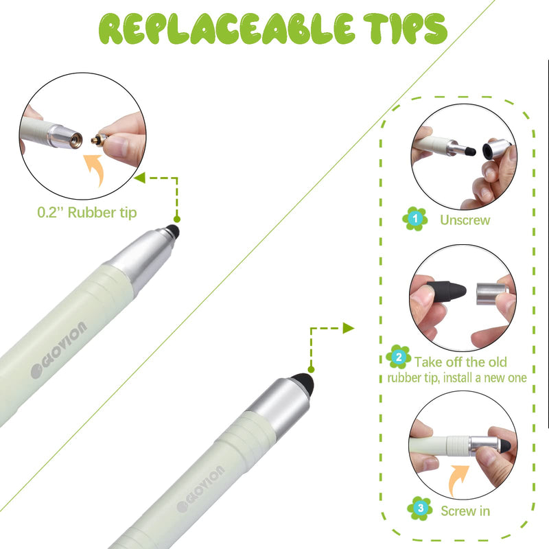 [Australia - AusPower] - Stylus Pen for Kids Tablet, Easy Grip Stylus Pens Touch Screens Pencil for iPhone iPad Air Pro Capacitive Stylus Stylist Pen for Chromebook Android Fire Edition Tablet - Light Green 